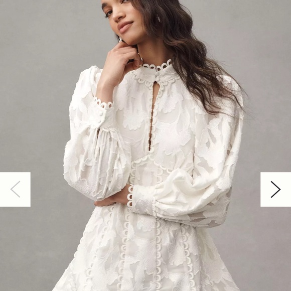 BHLDN Dresses & Skirts - BHLDN Anthropology White Lace Long-Sleeve Women's Dress
